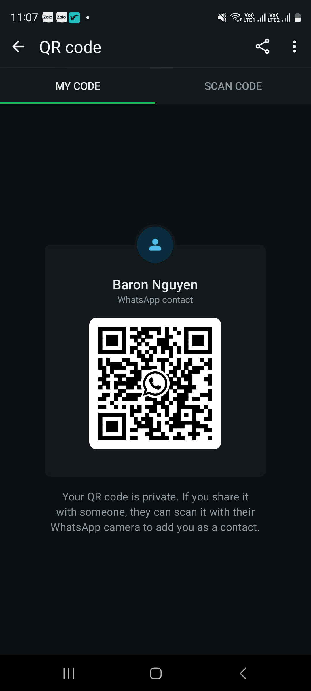 WhatsApp contact QR